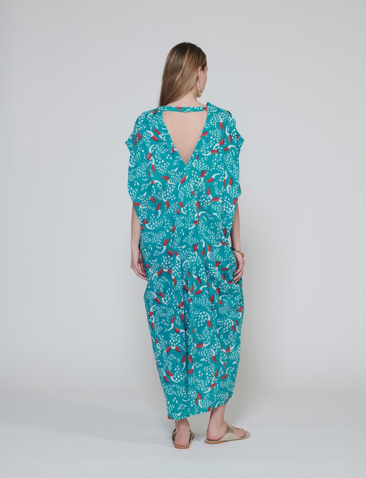 Amida Dress With Tucan Print