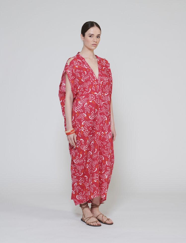 Amida Dress With Tucan Print