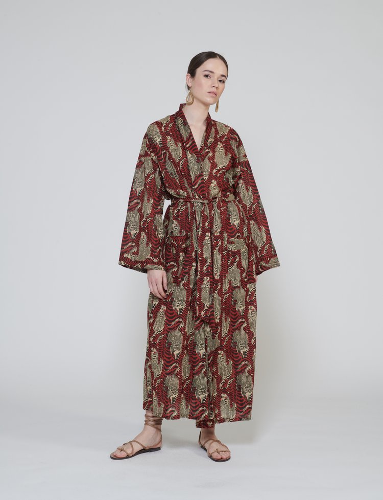 Tiger Long Kimono