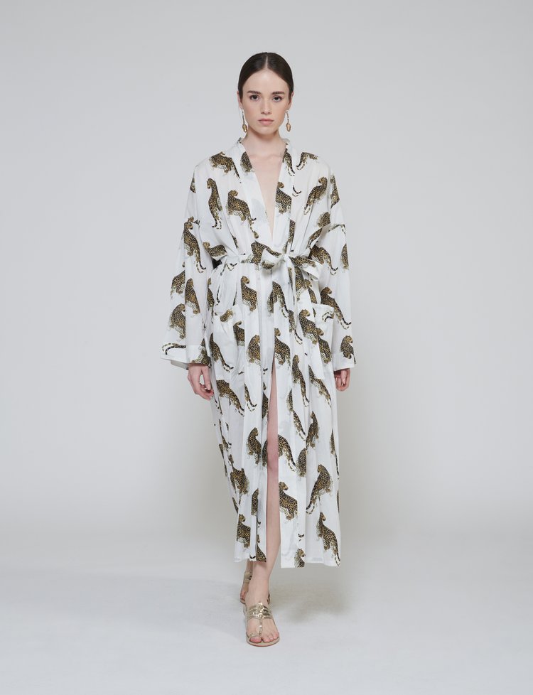 Cheetah Long Kimono