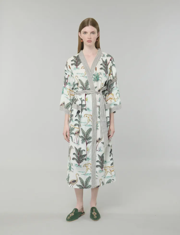 White Safari Kimono
