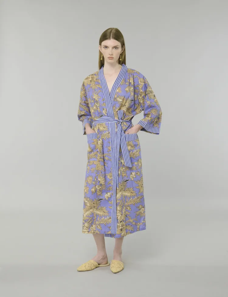 Luxe Lavande Gold Kimono