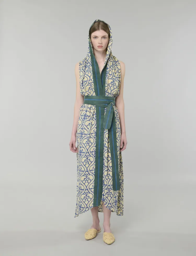 Hooded Lattice Dress