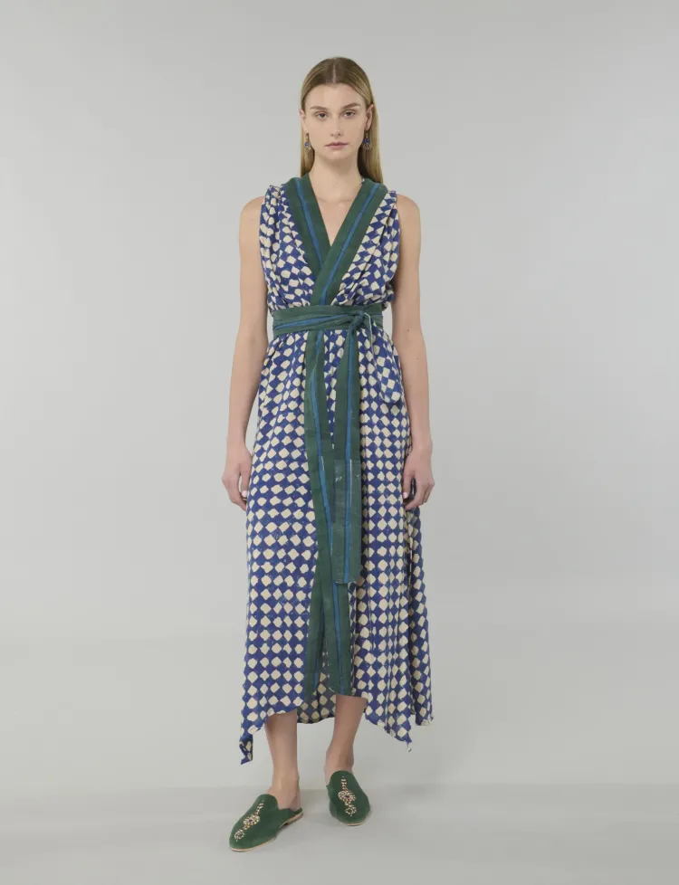Hooded Checked Dress