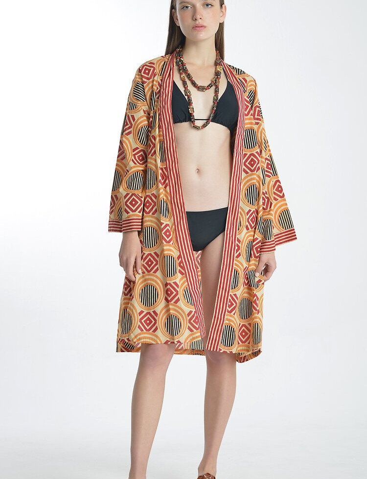 Maputo African Print Kimono