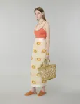 The Silver and White straw bag