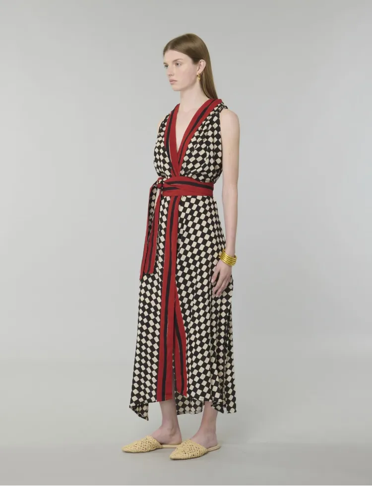 Hooded Checked Dress