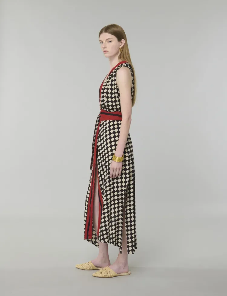 Hooded Checked Dress