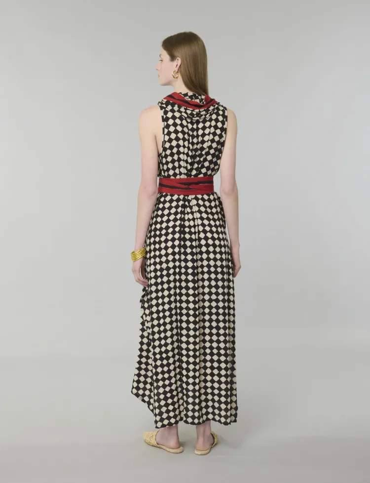 Hooded Checked Dress