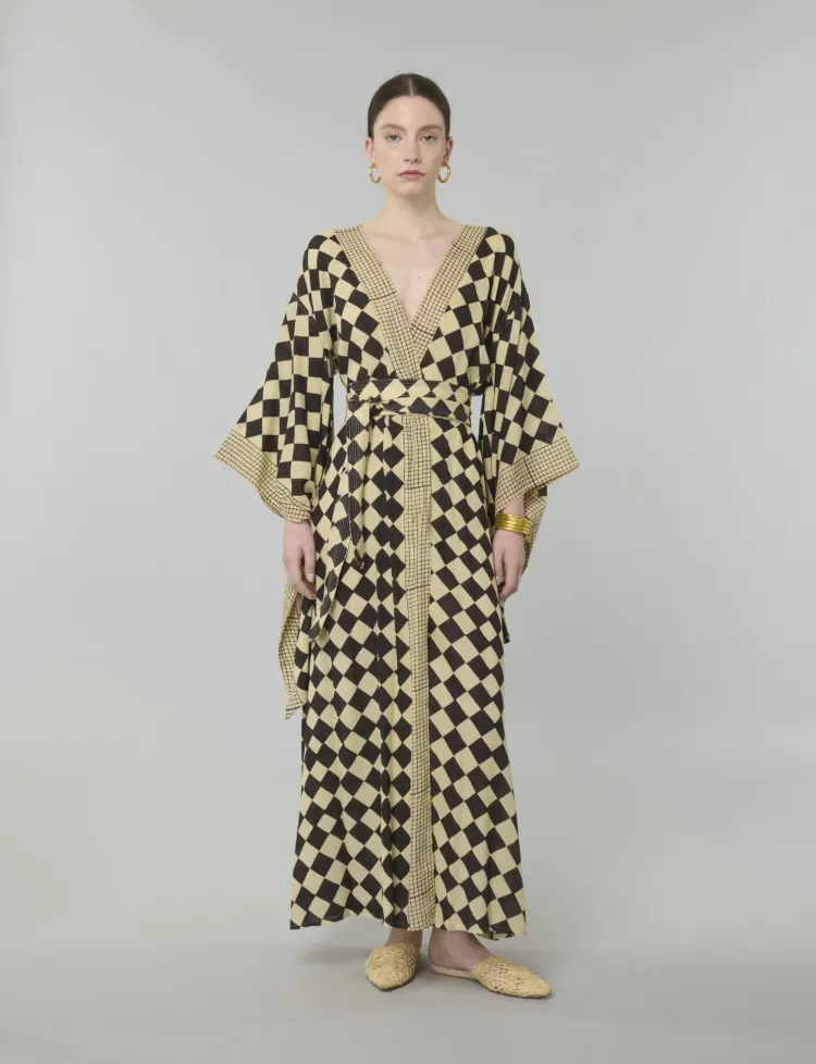 Sand Check Kimono