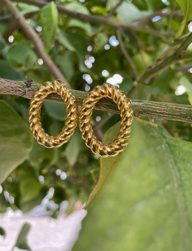 Vintage Golden Hoops