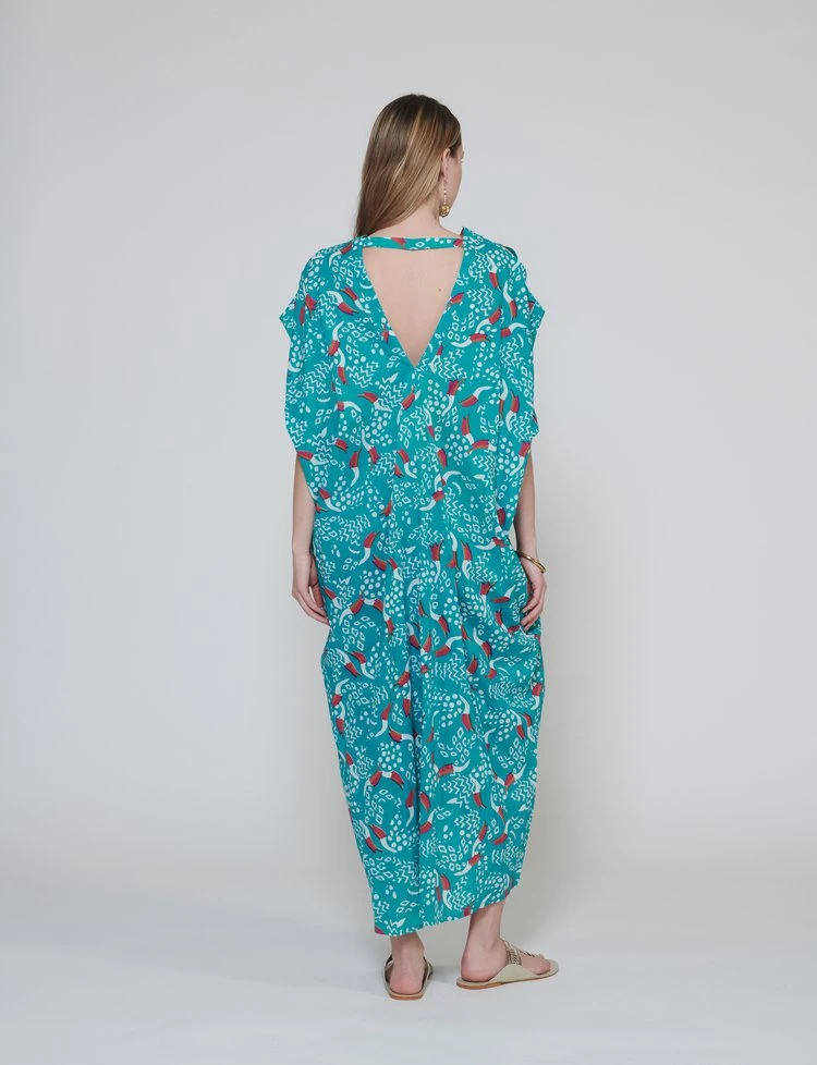 Amida Dress With Tucan Print Amida Dress With Tucan Print