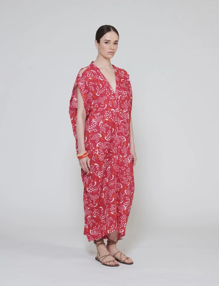 Amida Dress With Tucan Print Amida Dress With Tucan Print