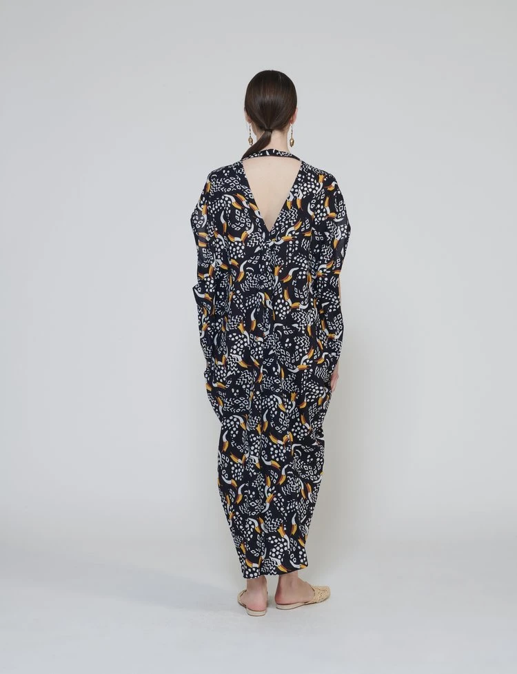 Amida Dress With Tucan Print Amida Dress With Tucan Print