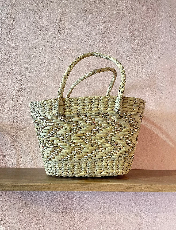 The Gold and Bronze straw bag