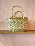 The Silver and White straw bag