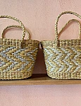 The Silver and White straw bag