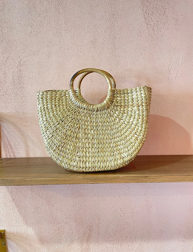 Fan Shaped Straw Bag