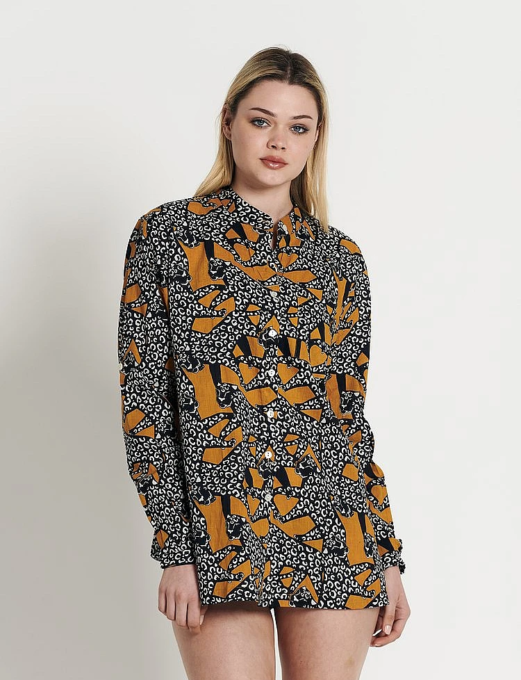 Cheetah Print Short Shirt Cheetah Print Short Shirt