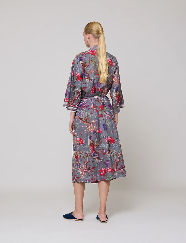 Parrot Grey Kimono
