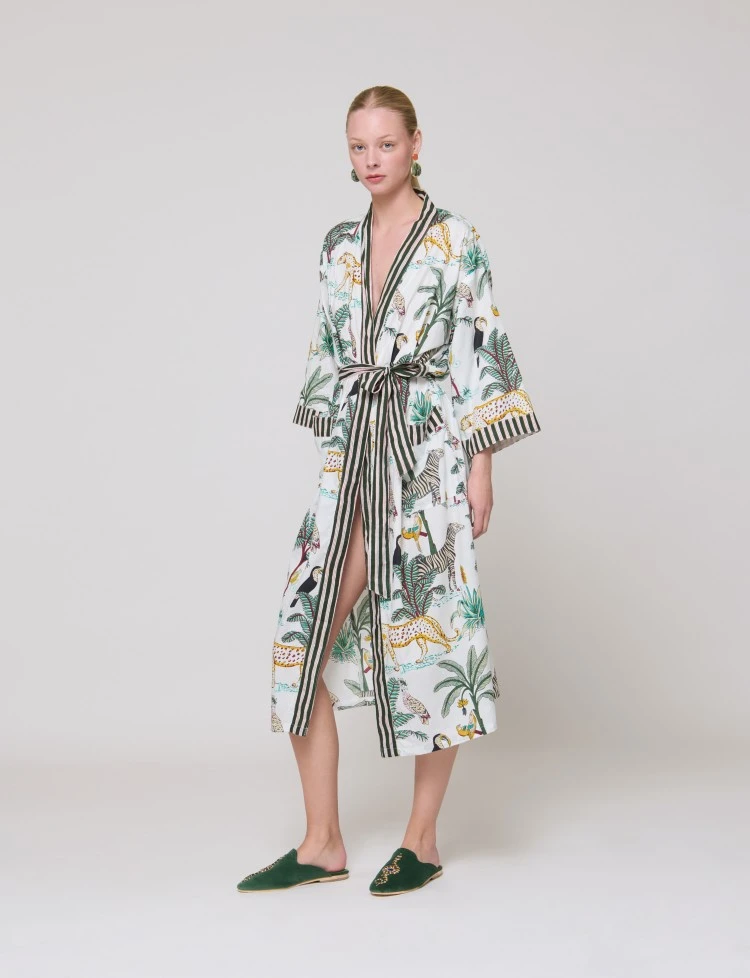 Jungle White Kimono